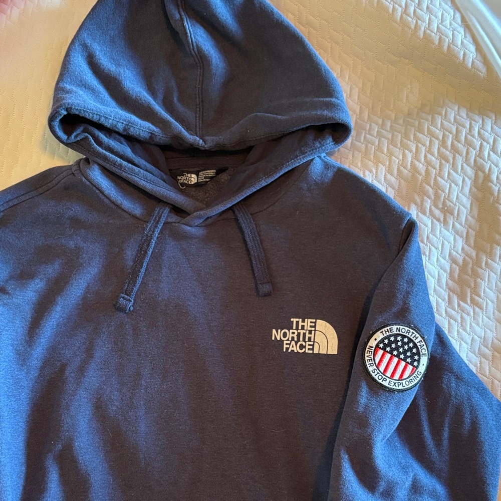 The North Face Dark Blue Hoodie with Logo